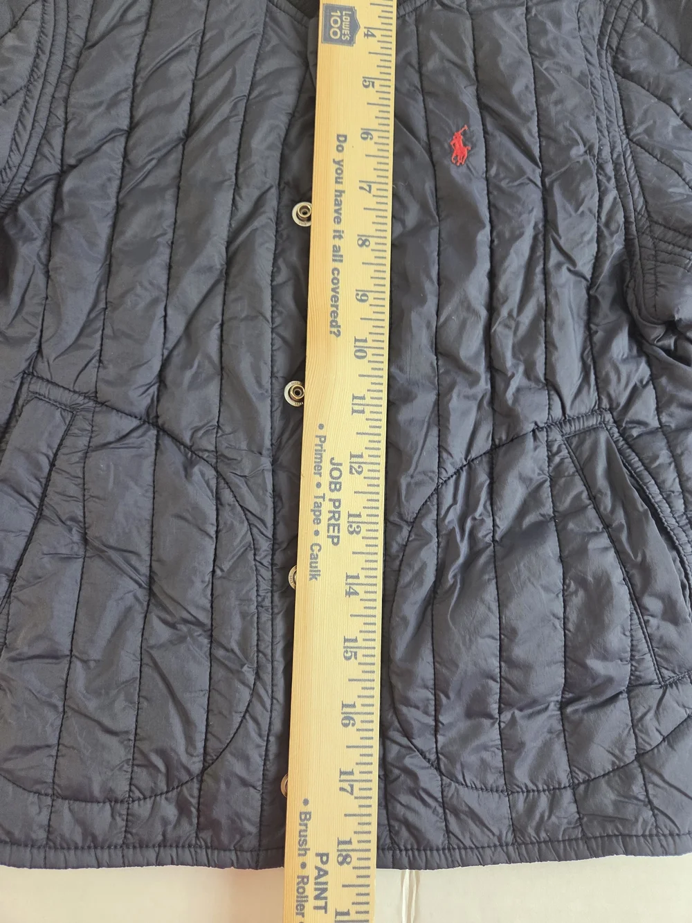 Polo by Ralph Lauren Navy Quilted Snap Jacket with Red Pony